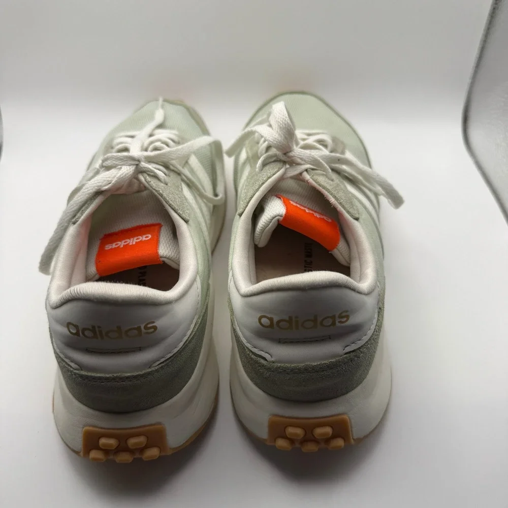 Adidas Retropy F2 Linen Green White Orange Sneakers HQ1973 Mens 8.5 Womens 9.5